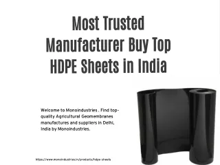 Most Trusted Manufacturer Buy Top HDPE Sheets in India