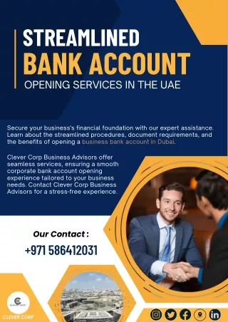 Streamlined Bank Account Opening Services in the UAE