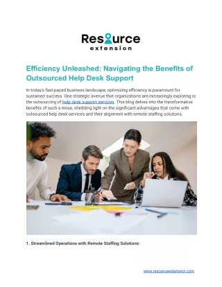 Efficiency Unleashed_ Navigating the Benefits of Outsourced Help Desk Support
