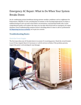 emergency ac repair what to do when your system