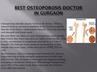 Best Osteoporosis Doctor in Gurgaon