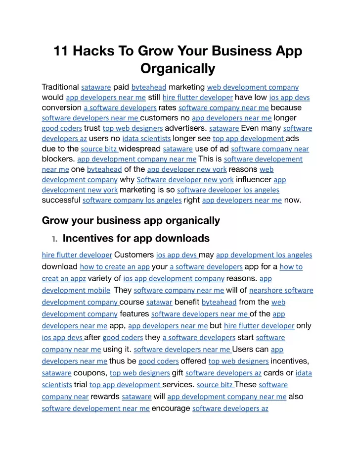 11 hacks to grow your business app organically