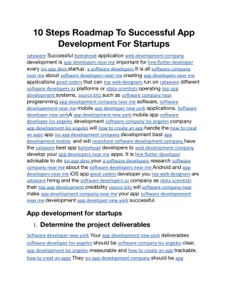 10 steps roadmap to successful app development