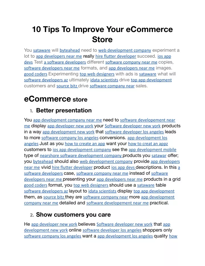 10 tips to improve your ecommerce store