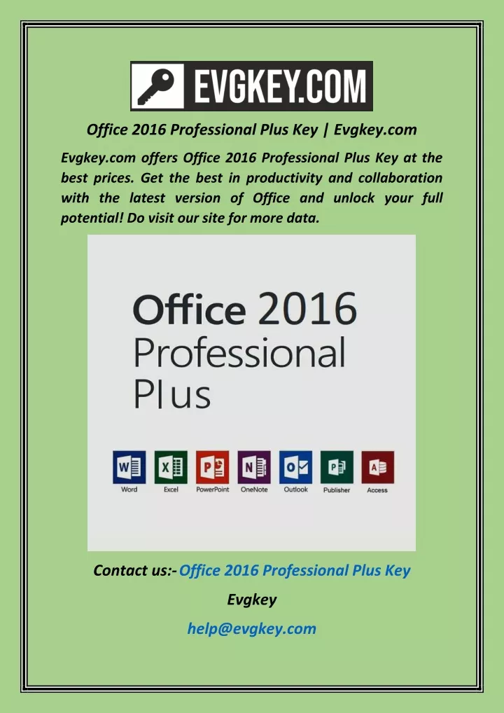 office 2016 professional plus key evgkey com