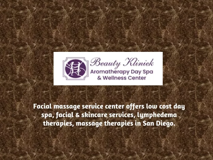 facial massage service center offers low cost