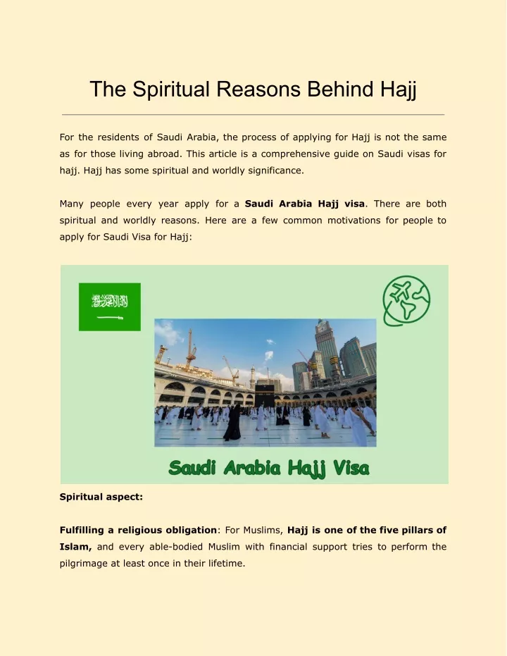 the spiritual reasons behind hajj