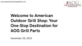 Welcome to American Outdoor Grill Shop_ Your One-Stop Destination for AOG Grill Parts
