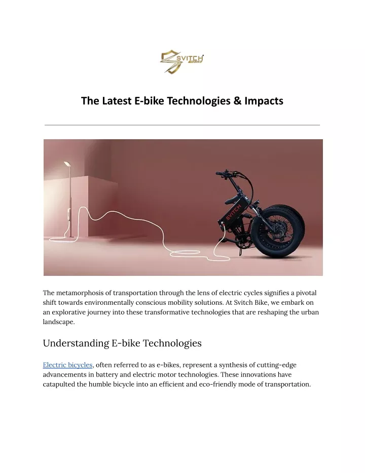 the latest e bike technologies impacts