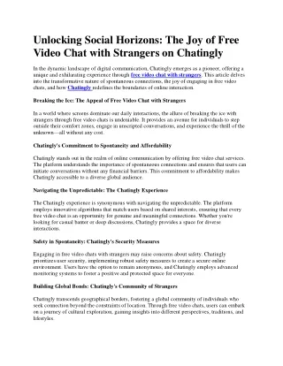free video chat with strangers