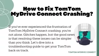 How to Fix TomTom MyDrive Connect Crashing?