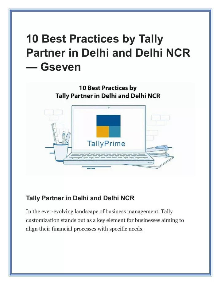 10 best practices by tally partner in delhi