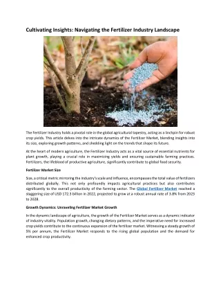 cultivating insights navigating the fertilizer