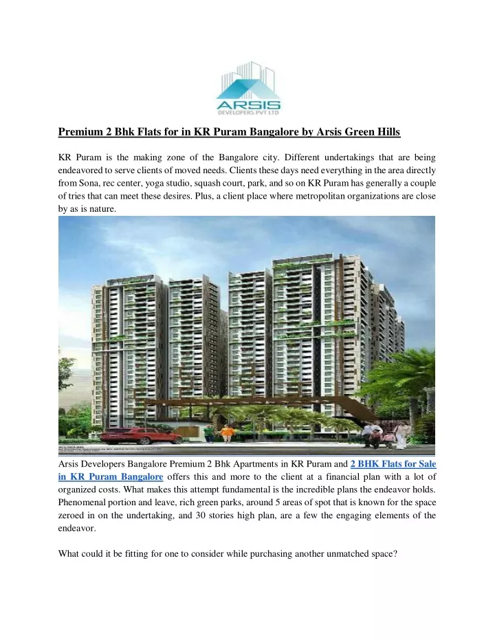 premium 2 bhk flats for in kr puram bangalore