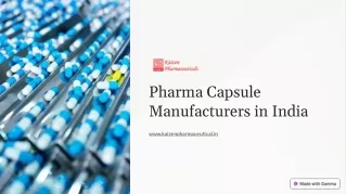 Best Pharma Capsules Manufacturers in India