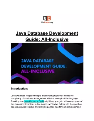 Java Database Development Guide_ All-Inclusive