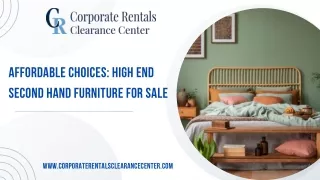High-End Second-Hand Furniture | Corporate Rentals Clearance Center