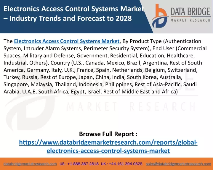 electronics access control systems market