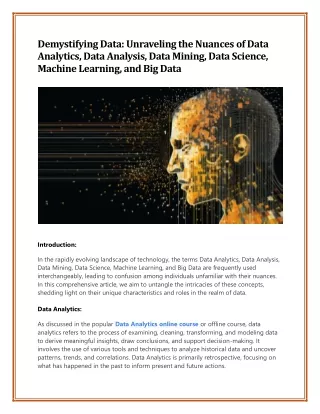 demystifying data unraveling the nuances of data