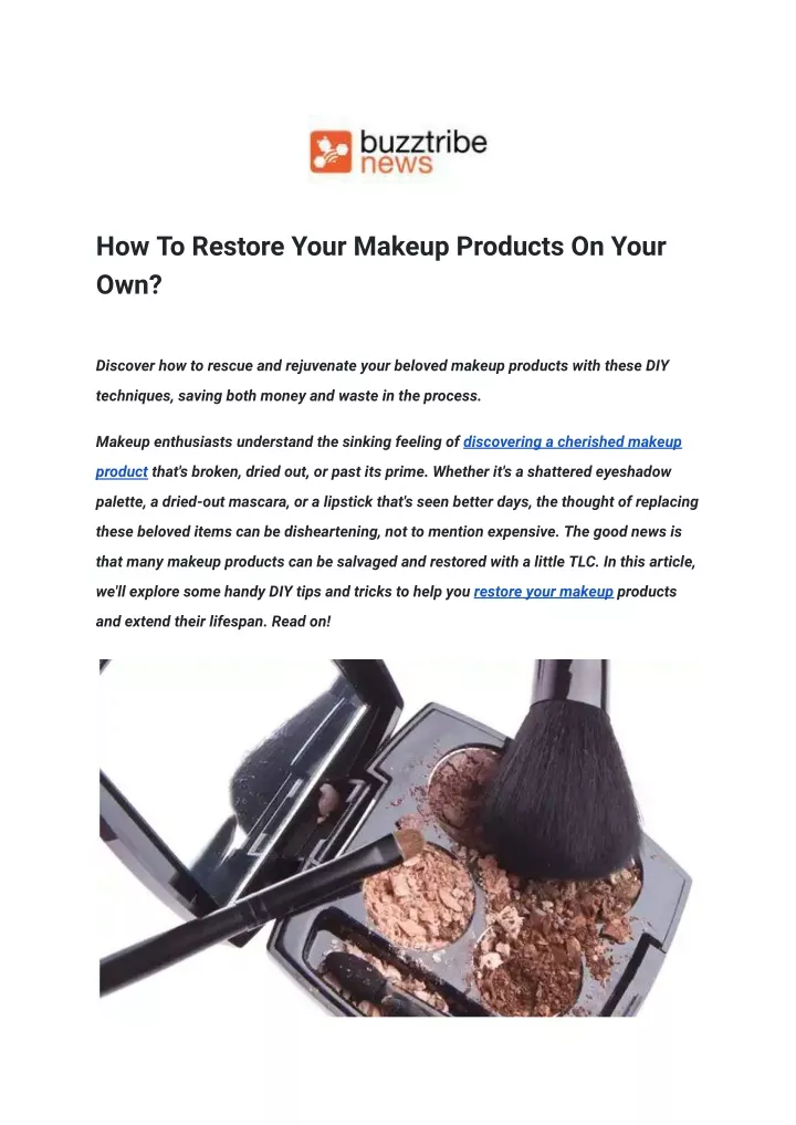 how to restore your makeup products on your own