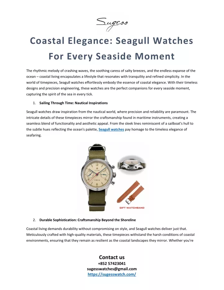 coastal elegance seagull watches