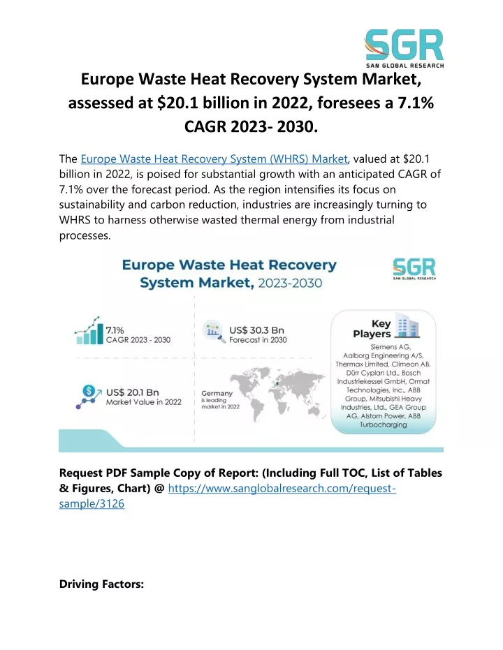 europe waste heat recovery system market assessed