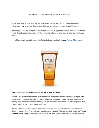 Top 5 Reasons to Use Vitamin C Face Wash for Your Skin.docx