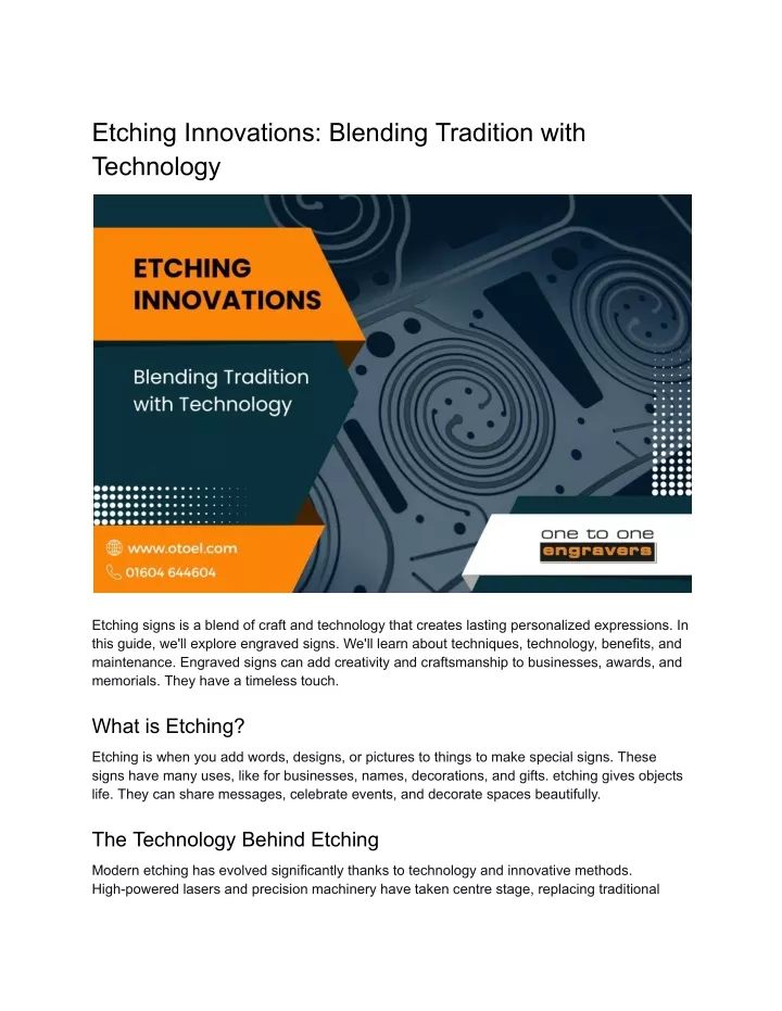 etching innovations blending tradition with