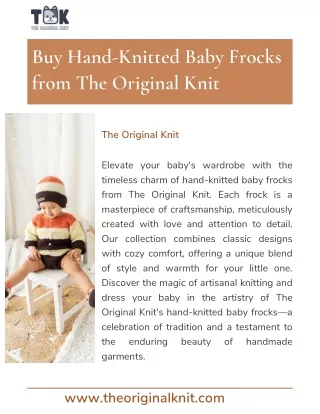 Buy Hand-Knitted Baby Frocks from The Original Knit