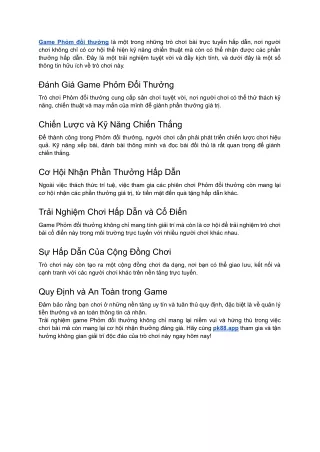 Tìm hiểu về Game Phỏm đổi thưởng