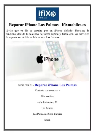 Reparar iPhone Las Palmas  Ifixmobiles.es