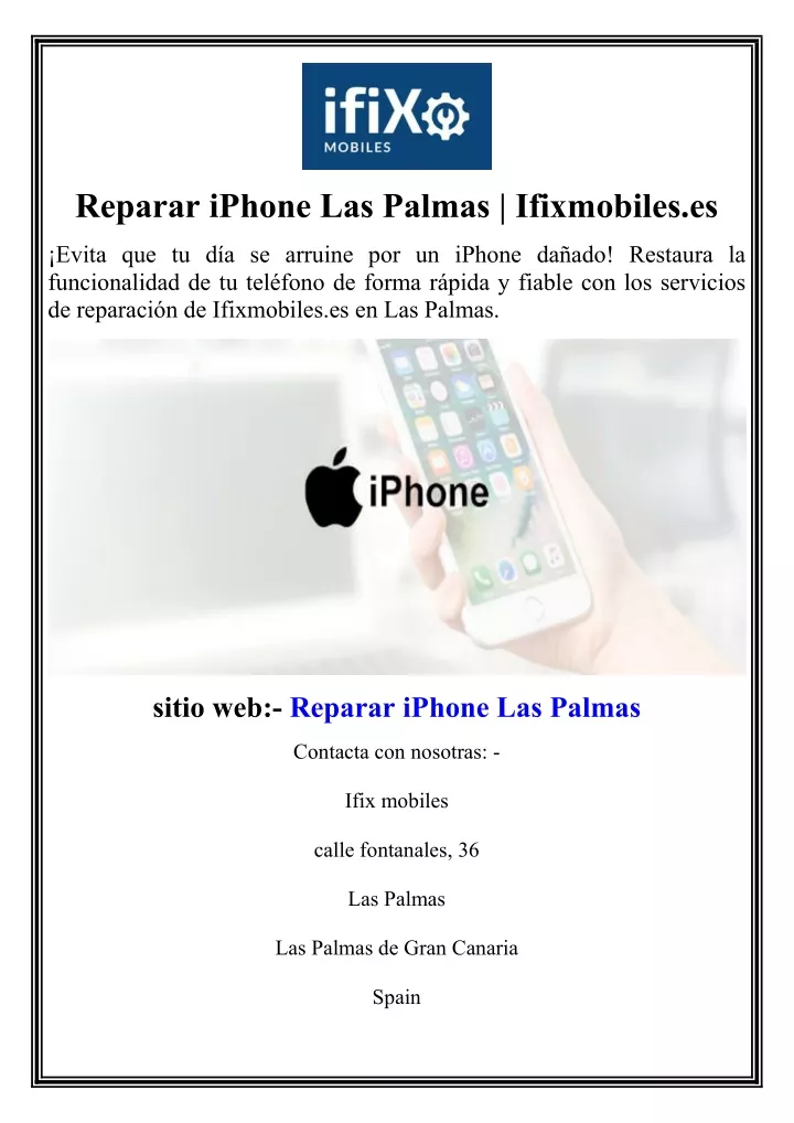 reparar iphone las palmas ifixmobiles es