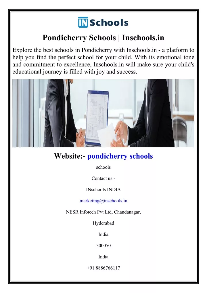 pondicherry schools inschools in