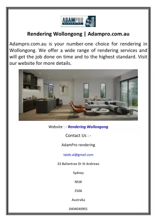 rendering wollongong adampro com au