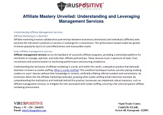 Affiliate Mastery Unveiled: Understanding and Leveraging Management Services