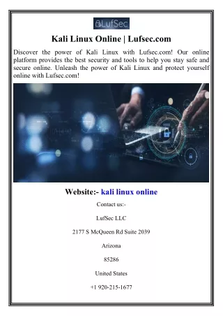 kali linux online lufsec com
