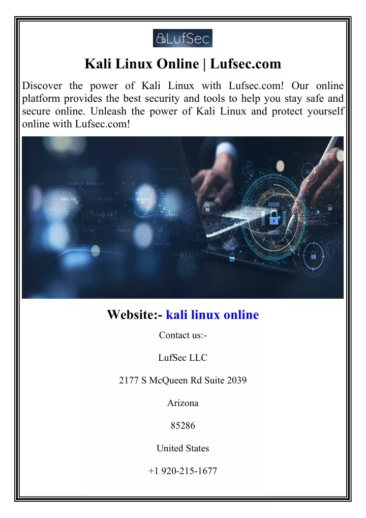 kali linux online lufsec com