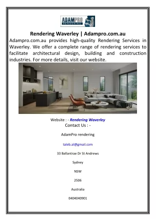 rendering waverley adampro com au adampro