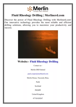 Fluid Rheology Drilling  Merlinerd.com