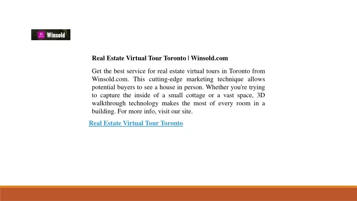 real estate virtual tour toronto winsold com