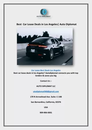 Best  Car Lease Deals in Los Angeles| Auto Diplomat