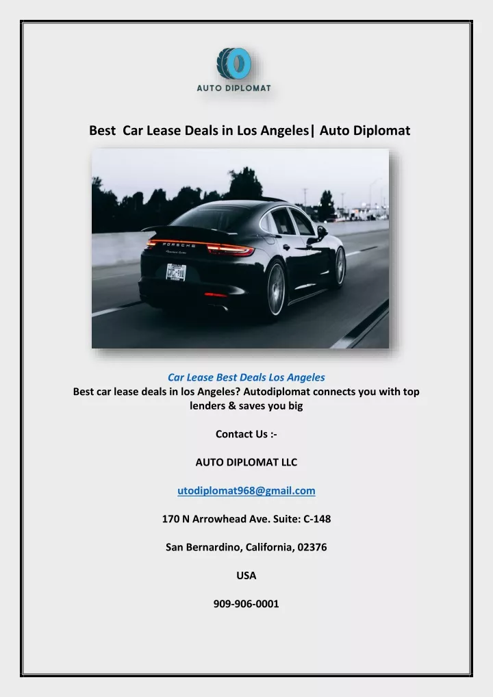 PPT - Best Car Lease Deals in Los Angeles| Auto Diplomat PowerPoint ...