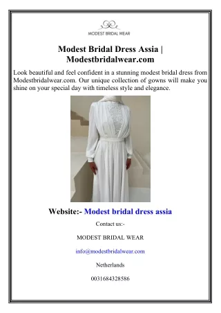 Modest Bridal Dress Assia  Modestbridalwear.com