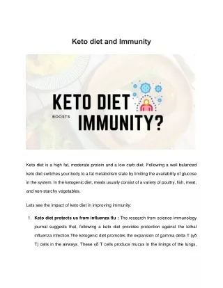 Keto diet and Immunity
