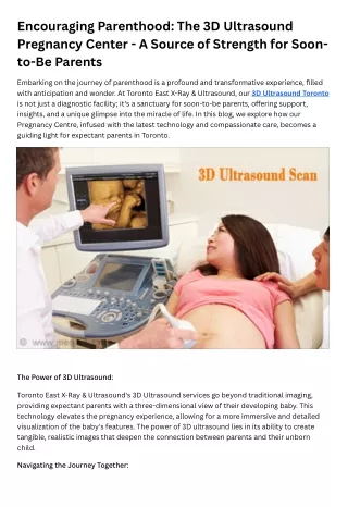 Encouraging Parenthood The 3D Ultrasound Pregnancy Center - A Source of Strength for Soon-to-Be Parents