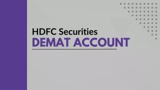Open HDFC Securities Demat Account
