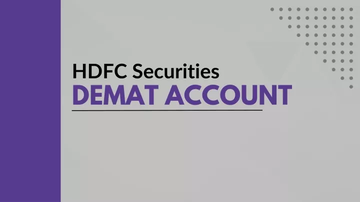 hdfc securities