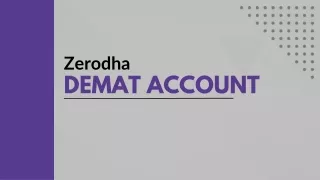 Zerodha Demat Account, Brokerage & Intraday Charges