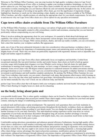 Cape town office chairs for sale-Buy from The Wiliam Office Furniture