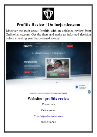 Profitix Review  Onlinejustice.com